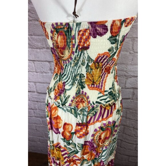 NWT Abel The Label Anthropologie Tiered Maxi Dress S Sleeveless Fruit Print ATL - Picture 7 of 14